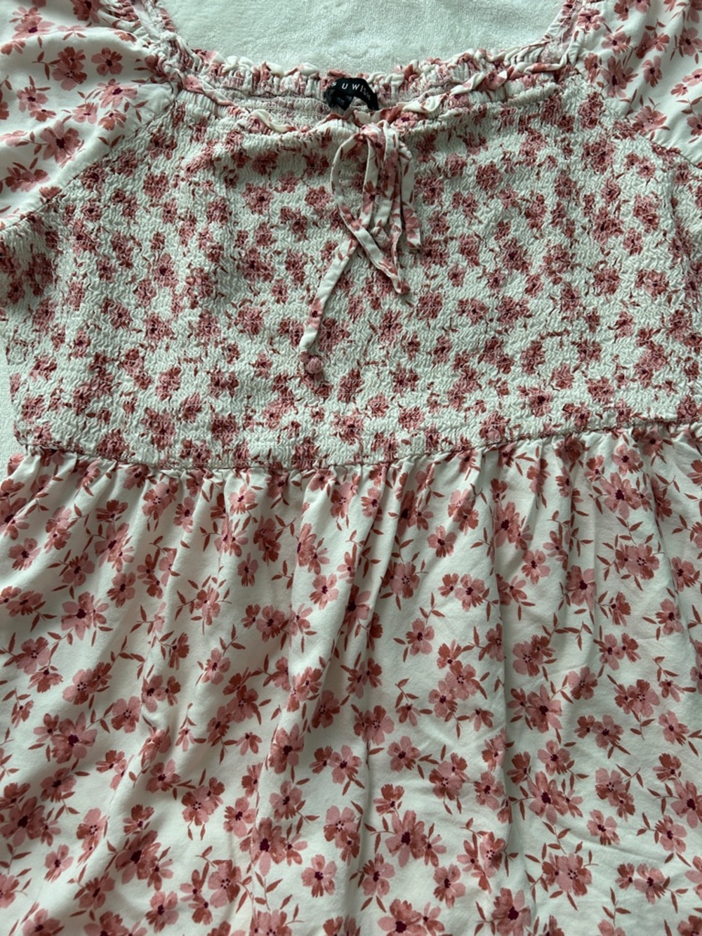As U Wish Pink Floral Smocked Casual Dress - Picture 4 of 10